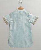 The Crystal Breeze Pleated Set - Sky Blue & White