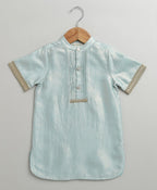 The Crystal Breeze Pleated Set - Sky Blue & White