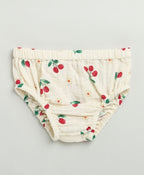 Cherry Print Organic Cotton Co-ord Set - Beige