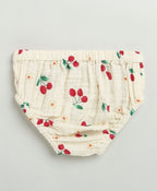 Cherry Print Organic Cotton Co-ord Set - Beige