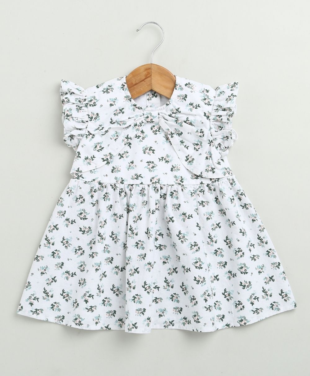 Black & Green Floral Print Organic Cotton Co-ord Set - White