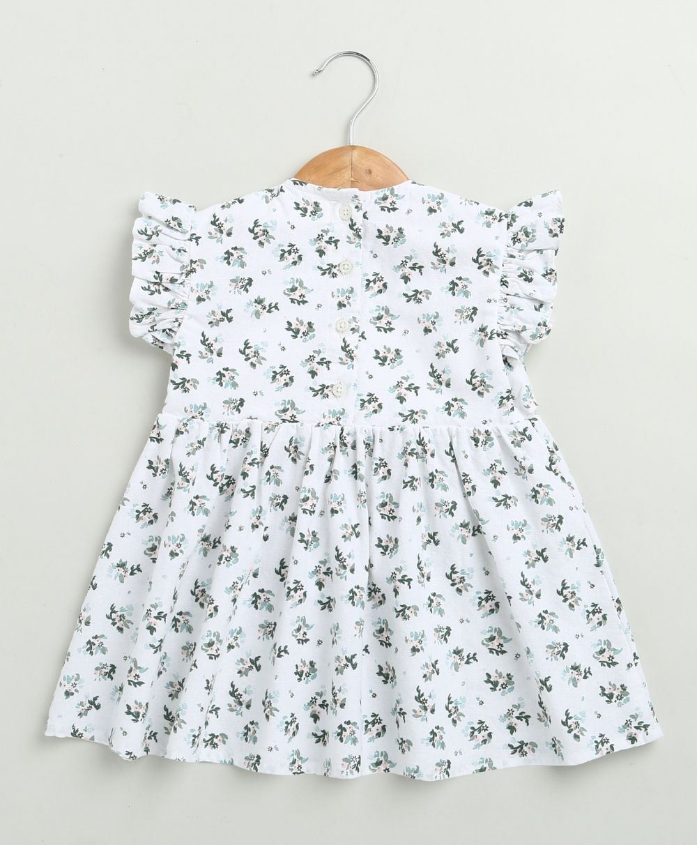 Black & Green Floral Print Organic Cotton Co-ord Set - White