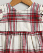 Classic Plaid Ruffle Sleeve Top and Shorts Co-ord Set - White &  Red