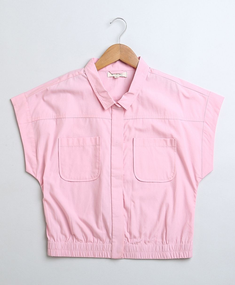 Solid Jacket with Cargo Pant 2 pcs Set - Baby Pink
