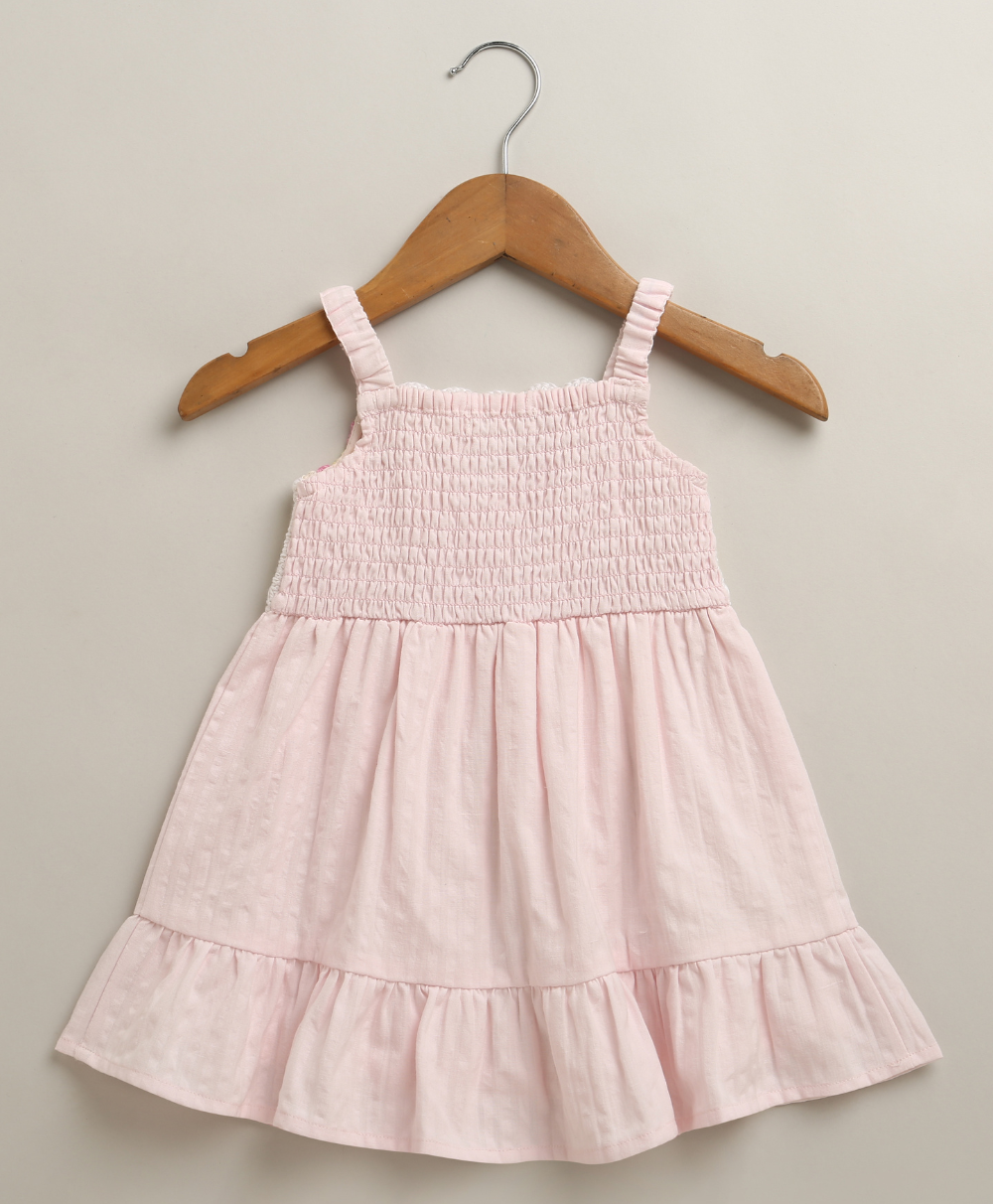 The Meadow Crochet Pinafore Dress - Pink