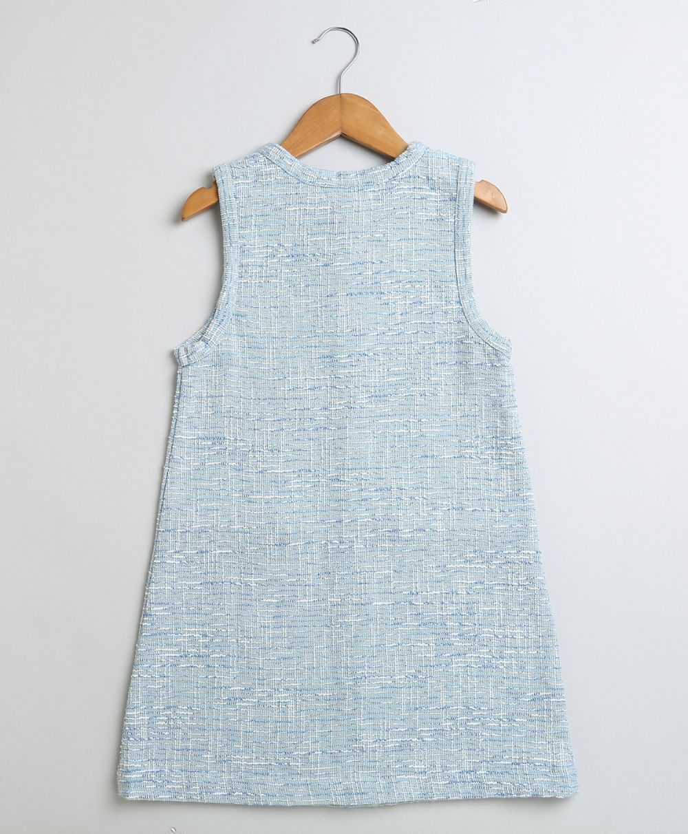 Baby Blue Sleeveless A-line Dress - Baby Blue