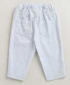 Baby Boys Blue Stripes Cotton Co-ord Set - White & Blue