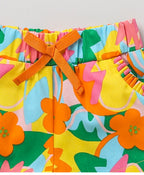 Multicoloured printed Cotton Twill Shorts - Multicoloured