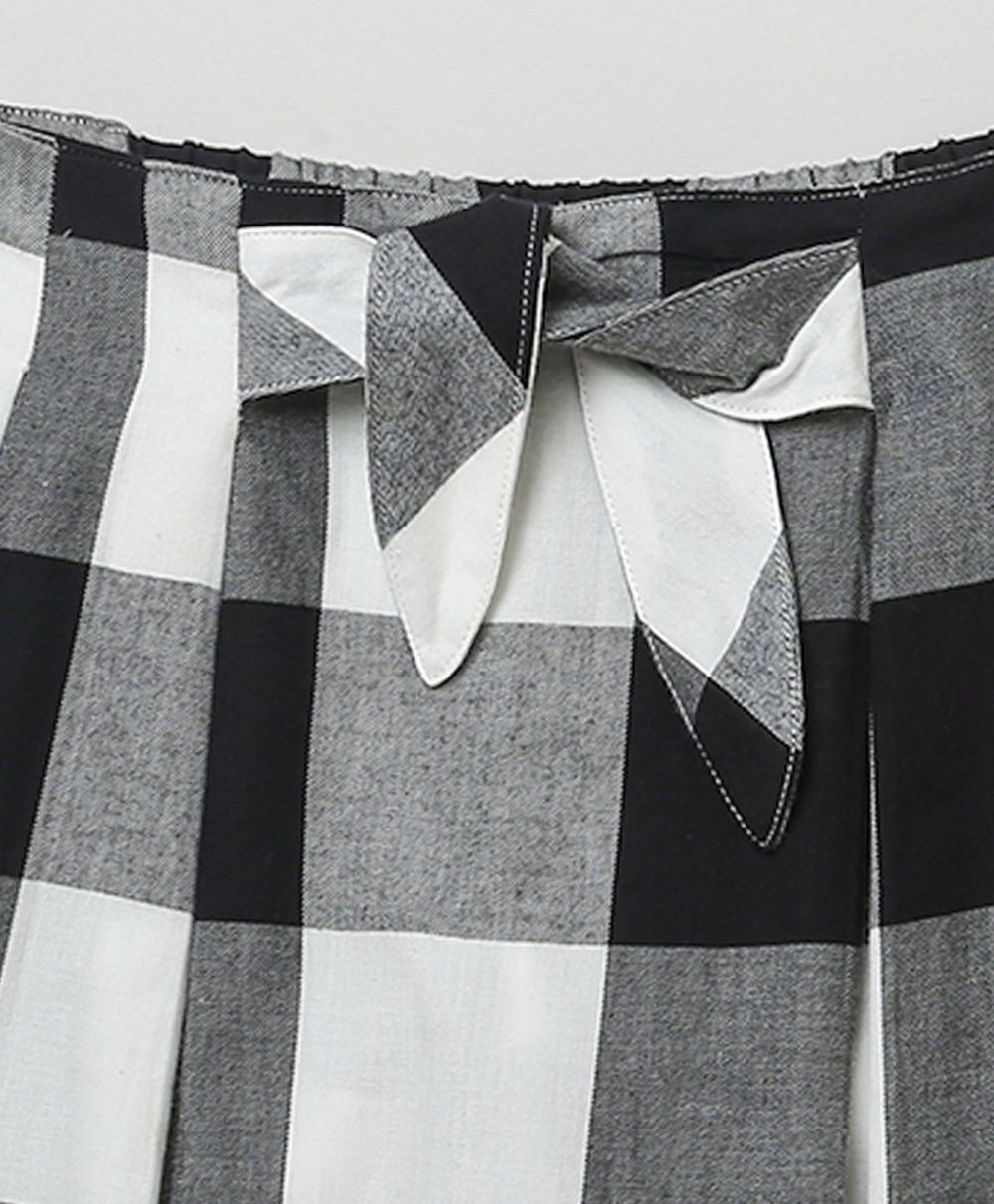 Checkered Organic Cotton Skort -  White & Black