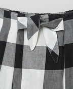Checkered Organic Cotton Skort -  White & Black