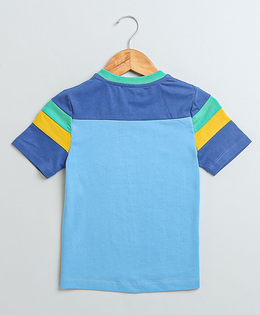 Unisex Colour Blocked Co-ord Set - Blue