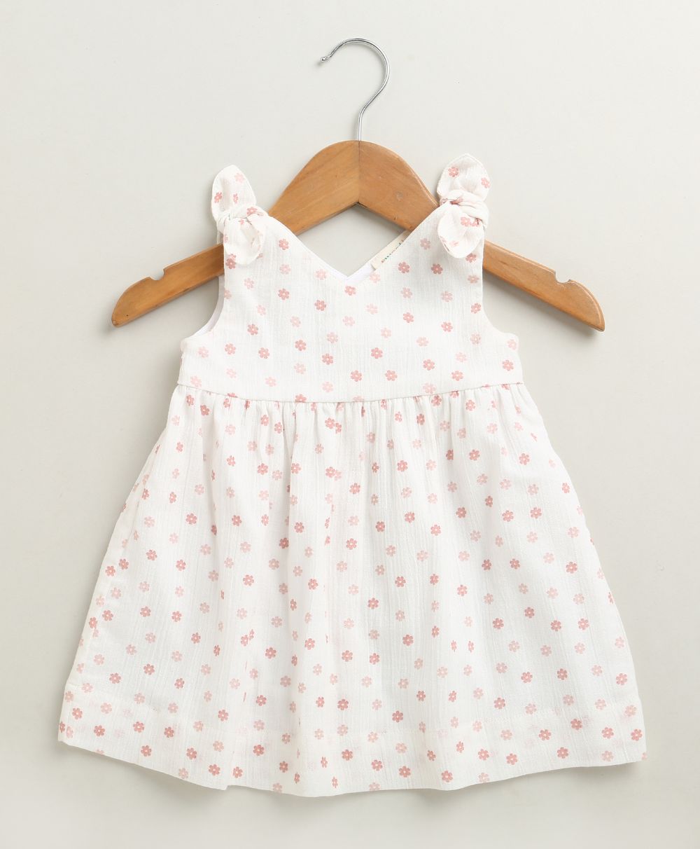 Cherry Petal Co-ord Set With A Hat - White