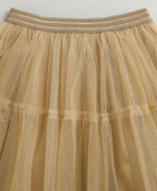 Jacquard peplum Top with Golden Twirl Lehenga Set- Golden