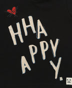 HHA-PPY Vibes Cotton Black T-shirt - Streetwear - Black