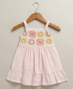 The Meadow Crochet Pinafore Dress - Pink