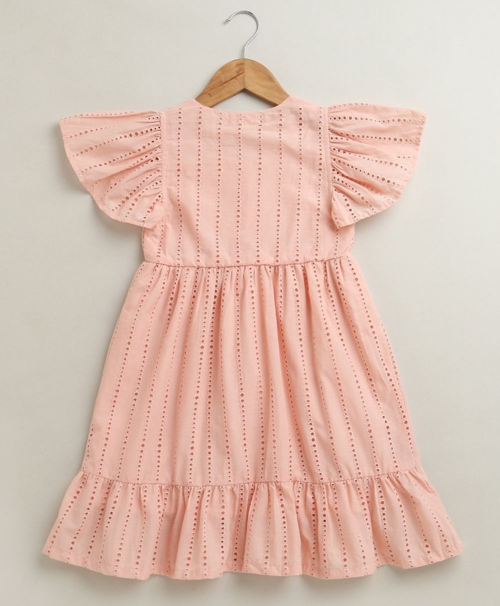 Pastel Pink Schiffly Dress - Pink