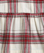Classic Plaid Ruffle Sleeve Top and Shorts Co-ord Set - White &  Red