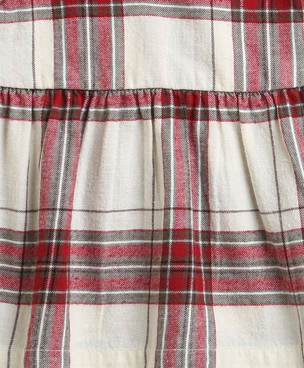 Classic Plaid Ruffle Sleeve Top and Shorts Co-ord Set - White &  Red