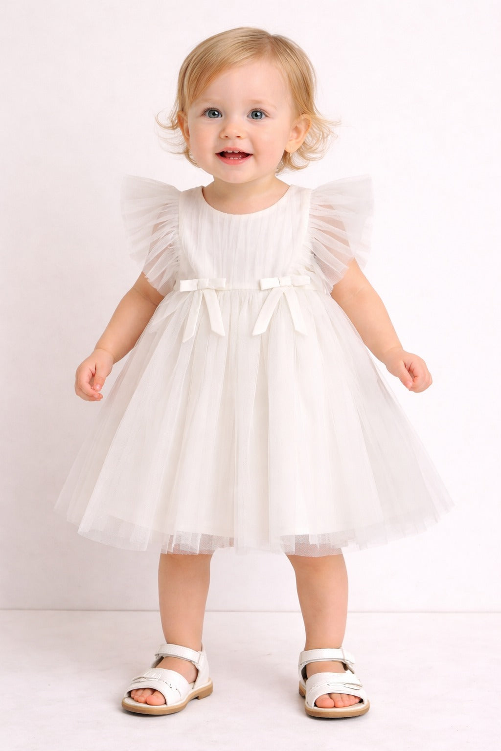 Little Angel White Party Dress- White