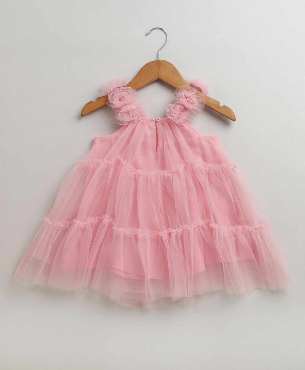 Pink Tulle Tiered Princess Dress - Pink