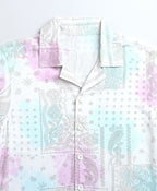 Blue & Pink Tie Dye Cotton Viscose Shirt - White