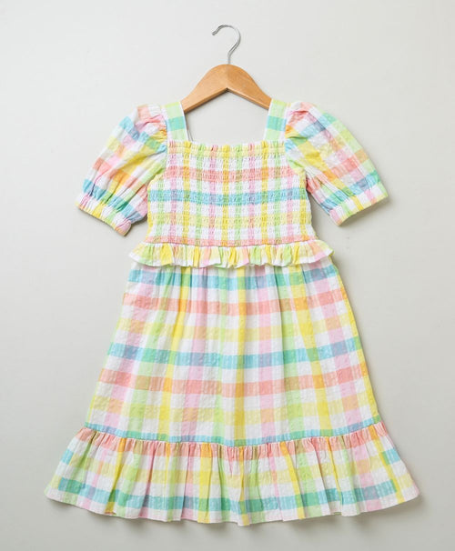 Checks Organic Cotton Dress - Multicoloured