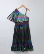 Sweetlime By As Liquid Rainbow Foiled Midi Dress - Black
