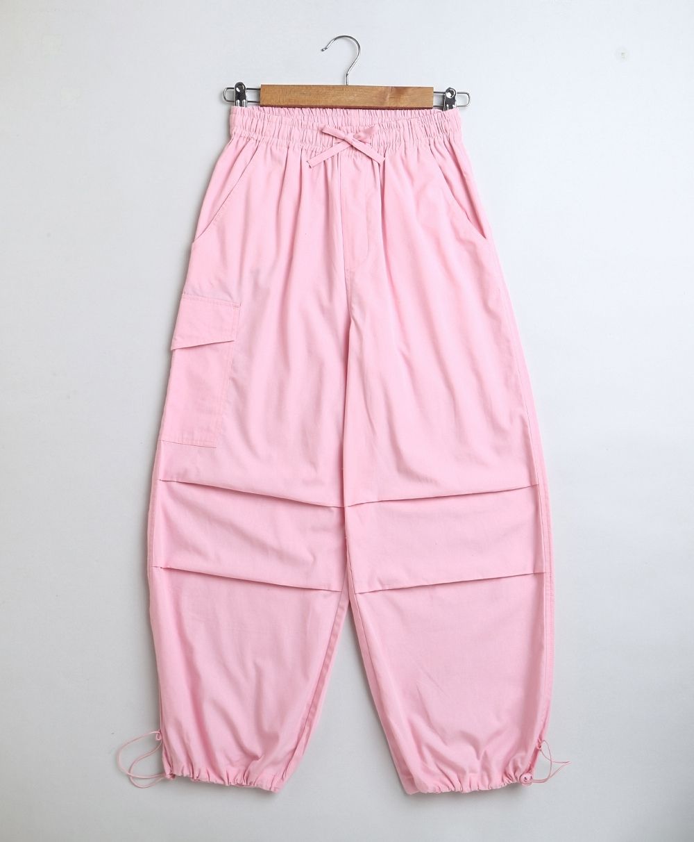 Solid Jacket with Cargo Pant 2 pcs Set - Baby Pink