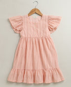 Pastel Pink Schiffly Dress - Pink