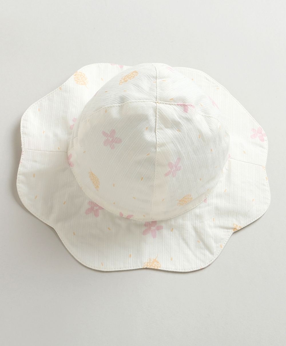 Cloud Petals Sun Hat - White