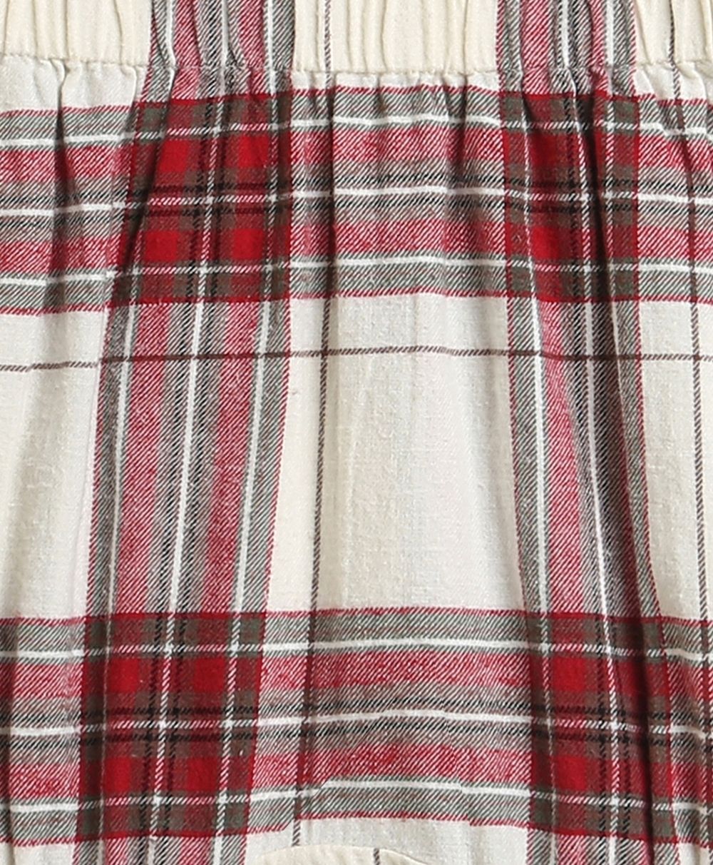 Classic Plaid Ruffle Sleeve Top and Shorts Co-ord Set - White &  Red