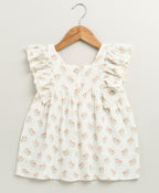 Blossom Breeze Organic Cotton Summer Co-ord White Set With A Hat - White