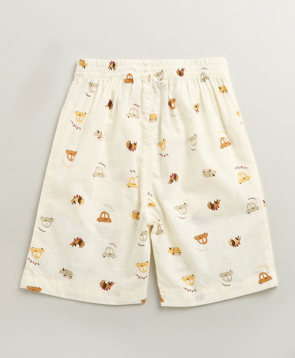 Zoom Safari Cotton Slub Co-ord  Set - Off-White