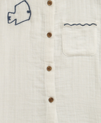 Little Sailor Cotton Co-ord Set- Blue & White
