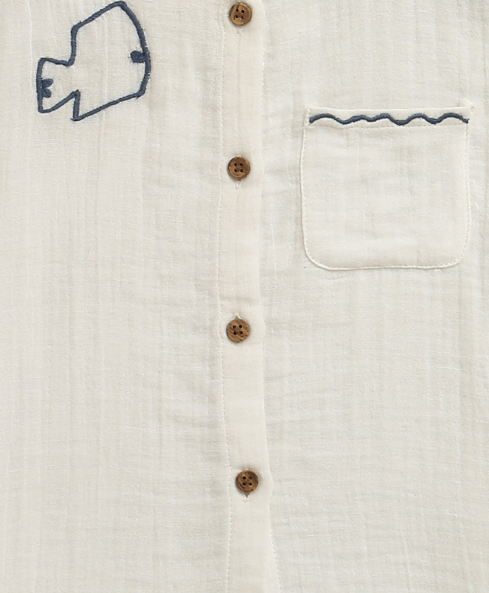 Little Sailor Cotton Co-ord Set- Blue & White