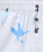Sparrow Printed Cotton Poplin Shorts - White