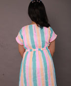 Striped Cotton Kaftan - Multicoloured