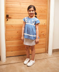 Flower Patch Denim Top - Blue