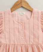 Pastel Pink Schiffly Dress - Pink