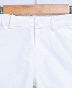 Bird Print Cotton Poplin Boys Shirt & Cotton Slub Shorts - Green & White
