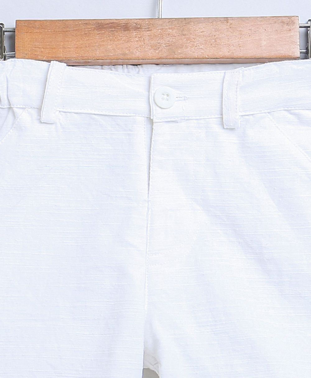Cotton Slub Shorts - White