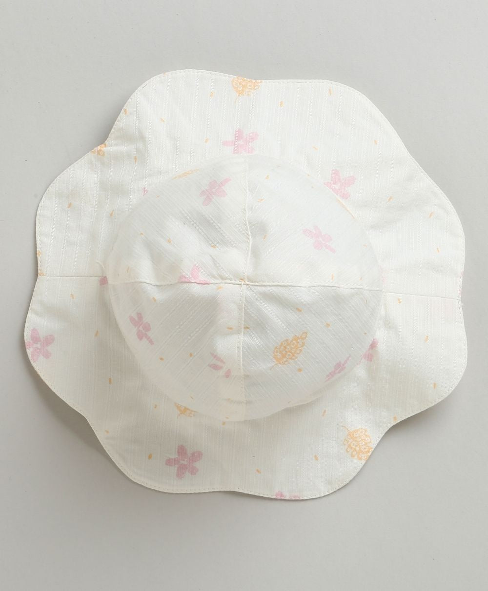Cloud Petals Sun Hat - White