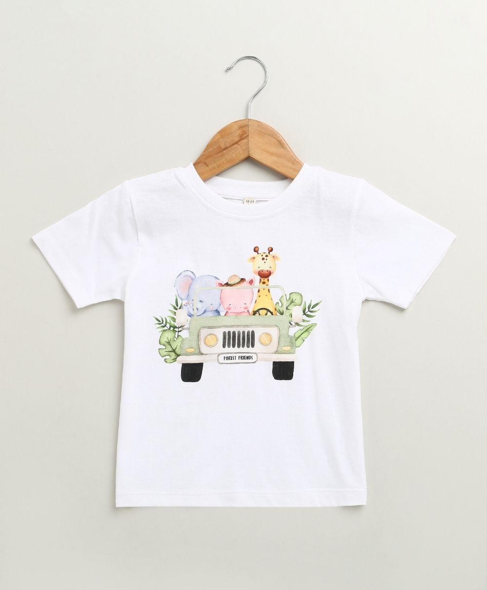 Safari Buddies Cotton T-shirt - White