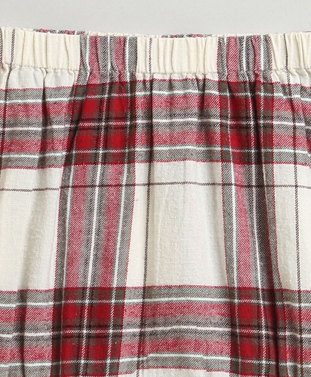 Classic Plaid Ruffle Sleeve Top and Shorts Co-ord Set - White &  Red
