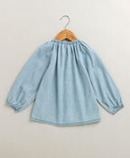 Azure Daydream Denim Blouse - Blue