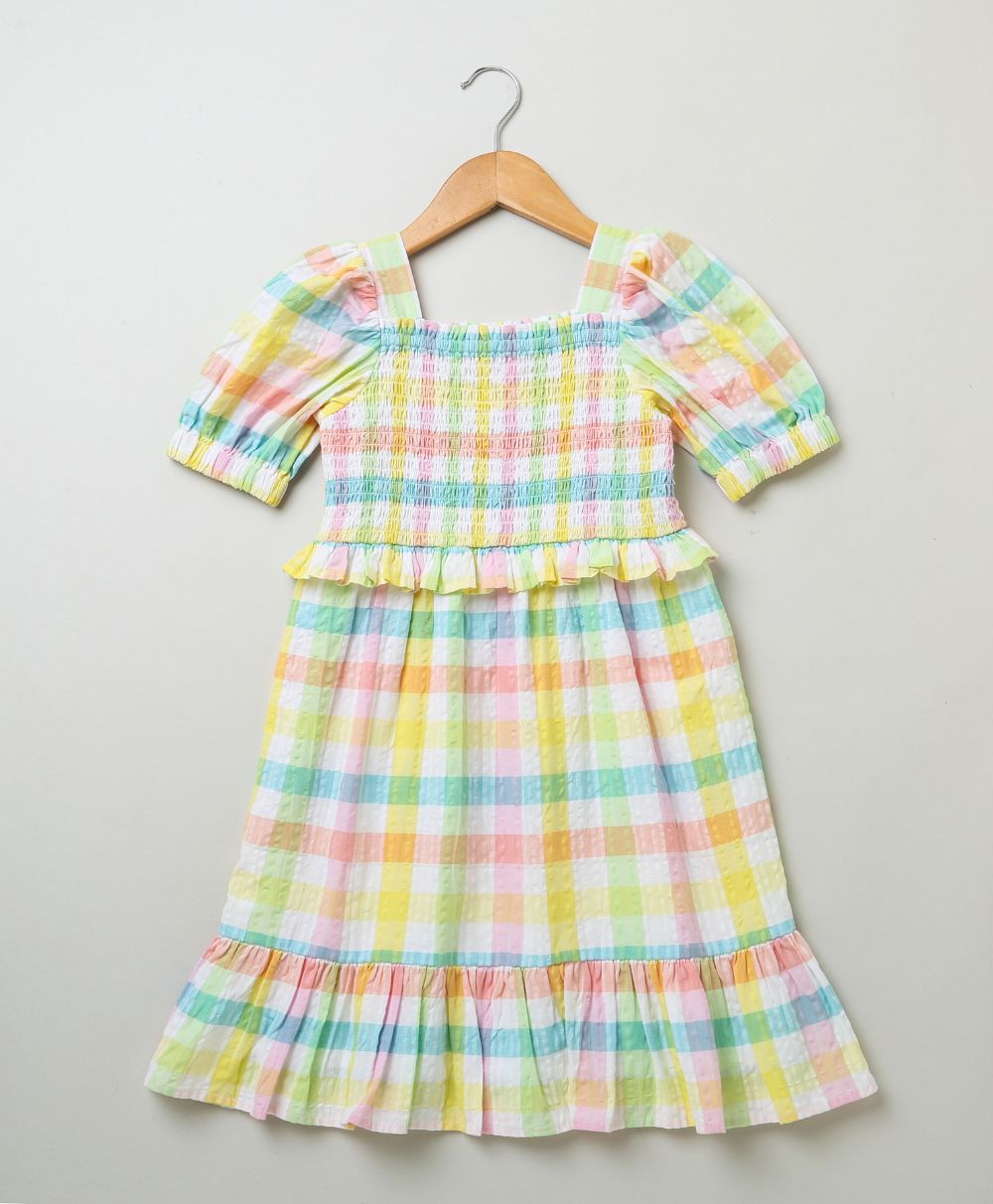 Checks Organic Cotton Dress - Multicoloured