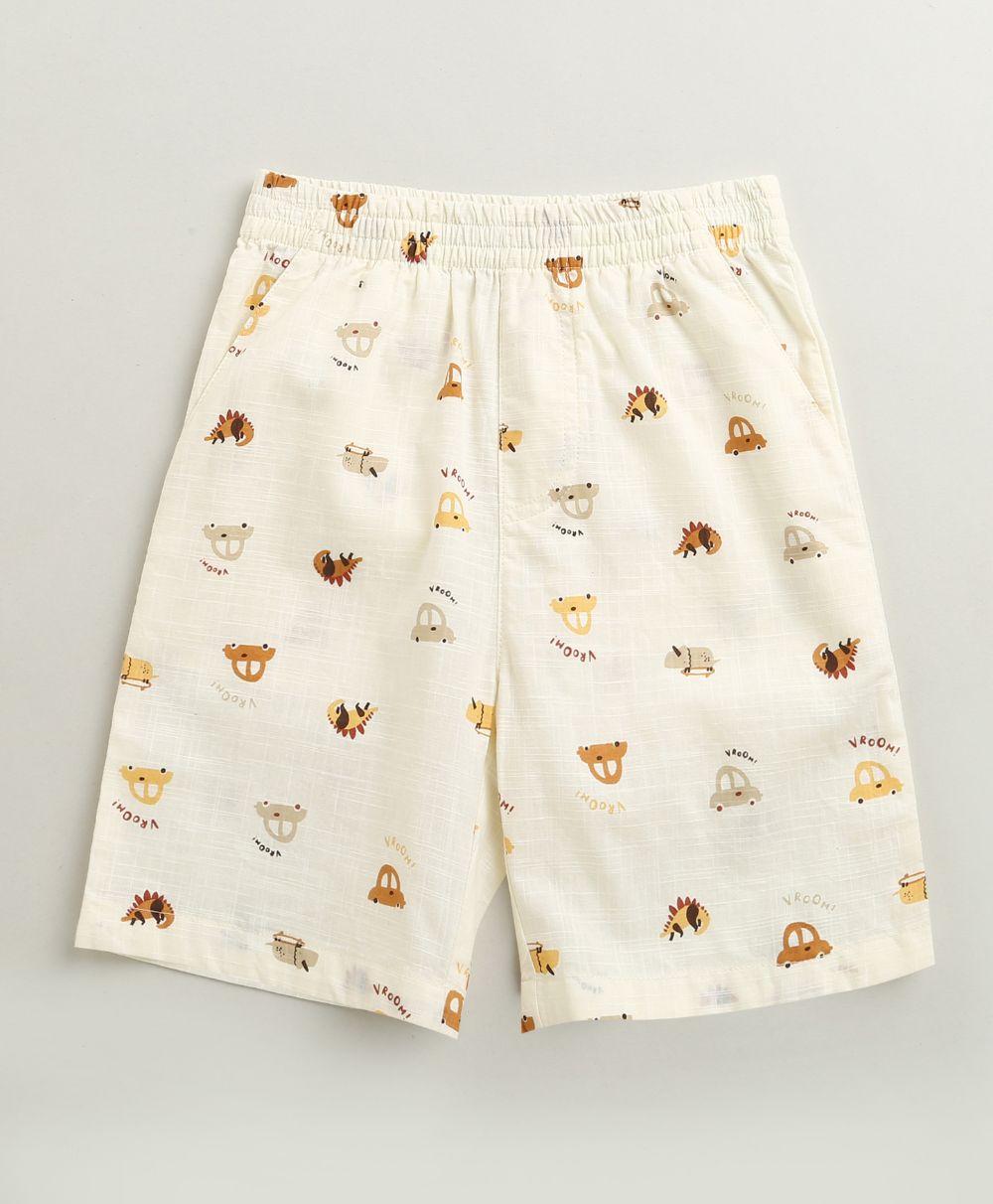 Zoom Safari Cotton Slub Co-ord  Set - Off-White