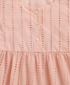 Pastel Pink Schiffly Dress - Pink