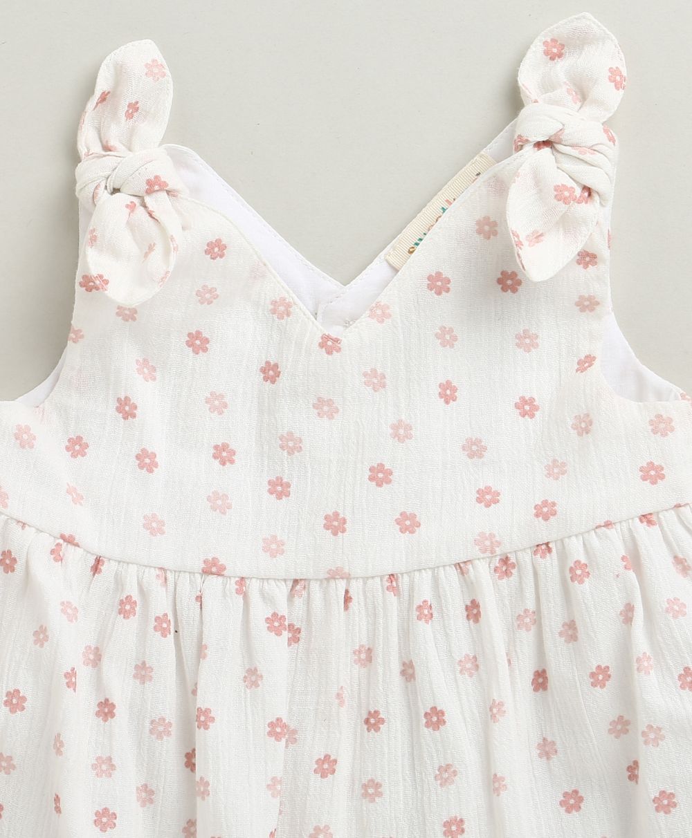 Cherry Petal Co-ord Set With A Hat - White