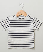 Unisex Cotton Dungaree and Jersey T-Shirt Stripes  Co-ord Sets - White & Yellow